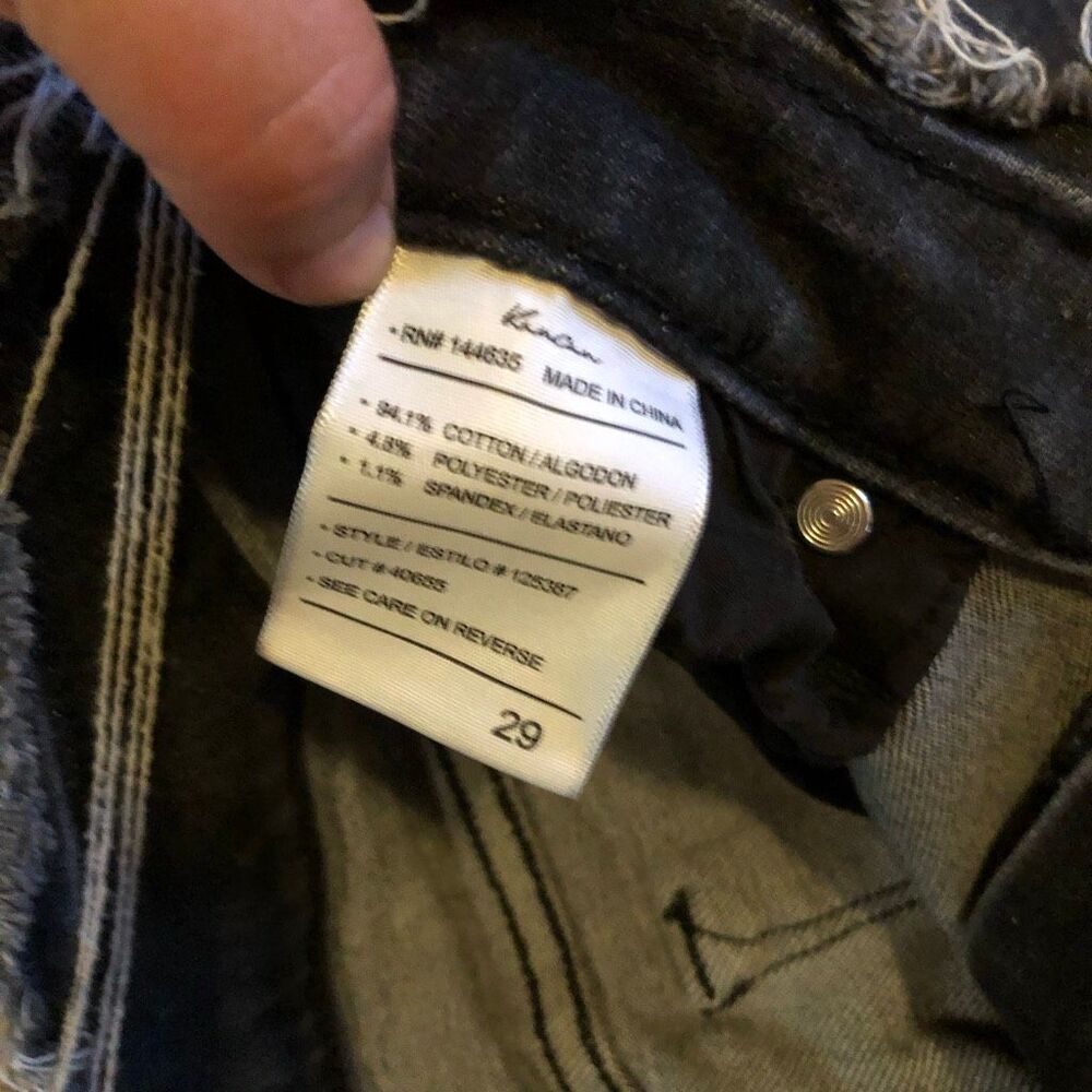 Kancan for Maurice’s raw waist hem distressed estillo grey black size 29 skinny - Picture 6 of 7